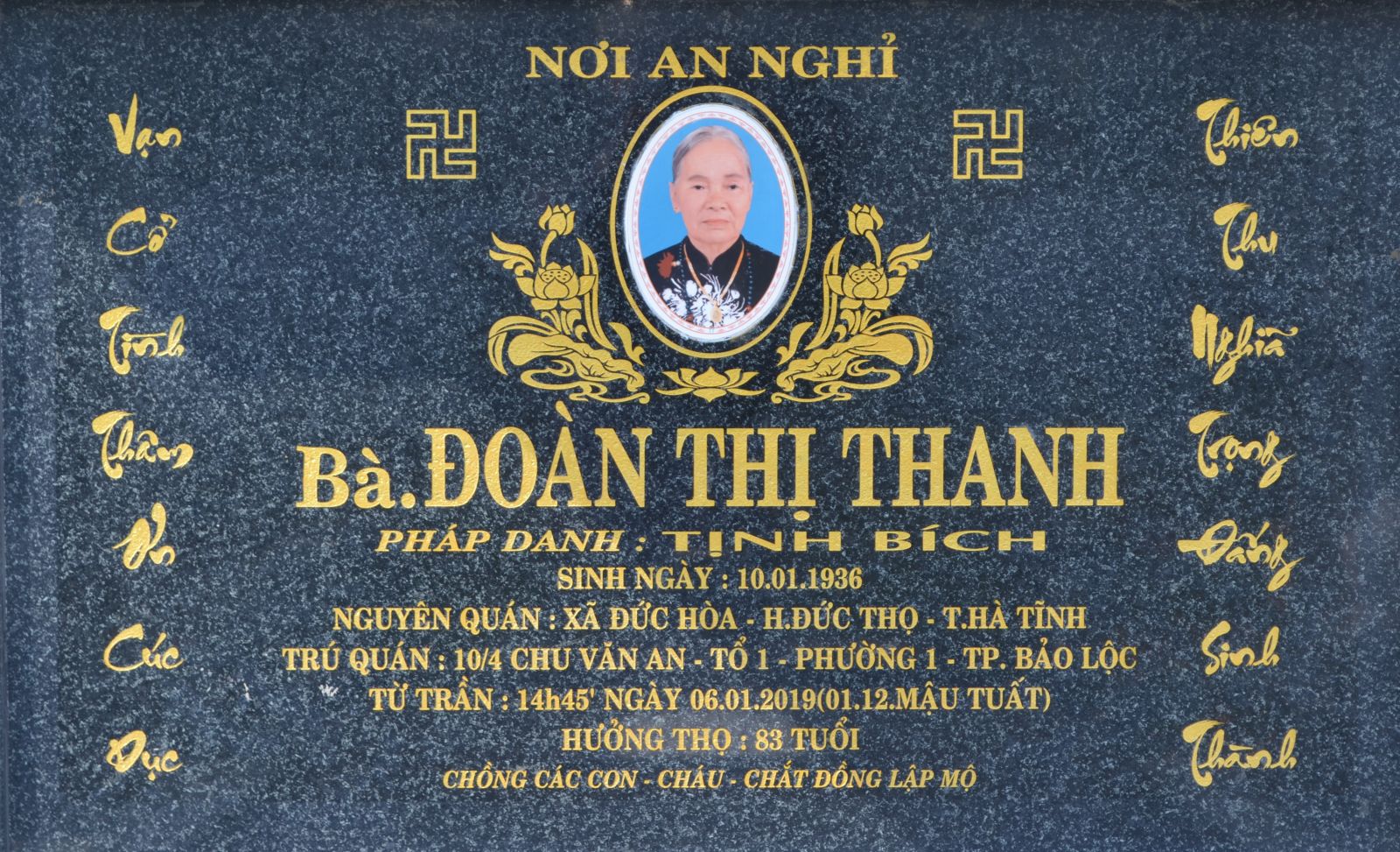 Phân Ưu: Bà Đoàn Thị Thanh, Pháp danh Tịnh Bích